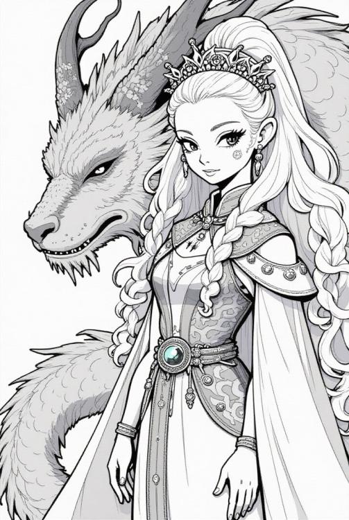 warrior princess with her dragon