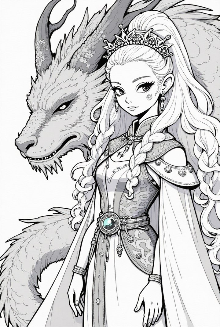 warrior princess with her dragon