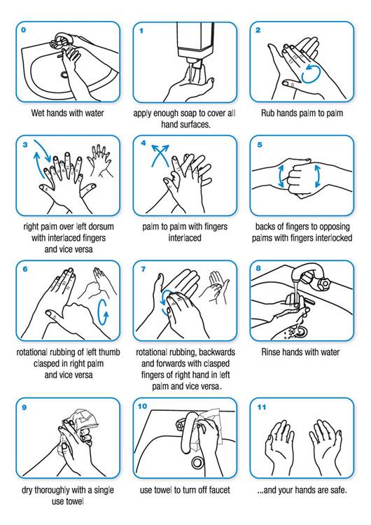 Coloring page wash hands