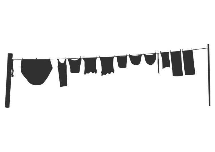 Coloring page washing line