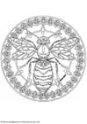 Coloring pages wasp mandala