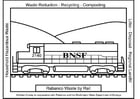 Coloring page waste container train