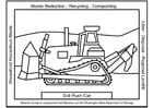 Coloring page waste management push cat