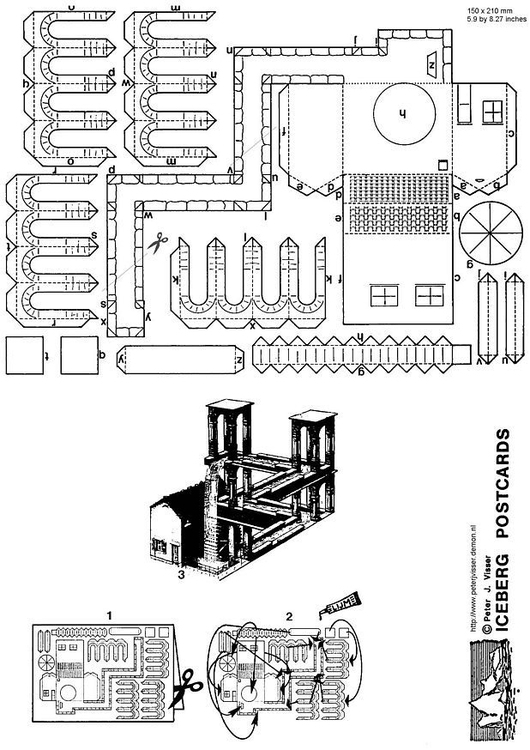 Coloring page waterfall Escher