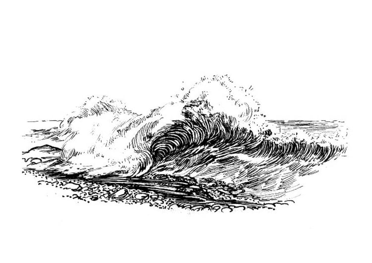 Coloring page wave - breaker
