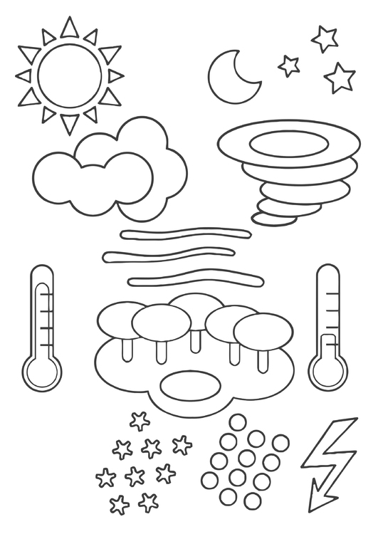 Coloring page weather symbols