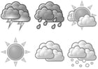 Coloring pages weather symbols