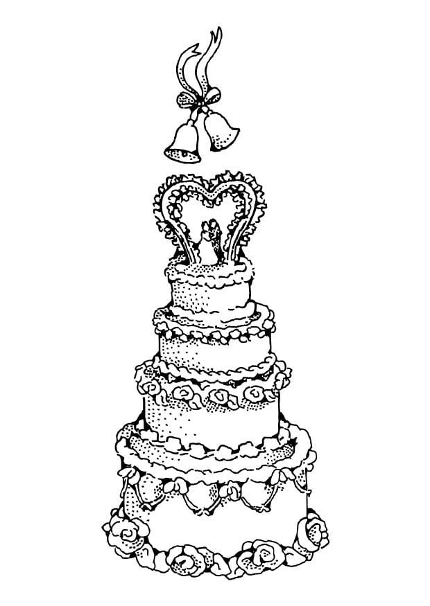 Coloring page Wedding Cake