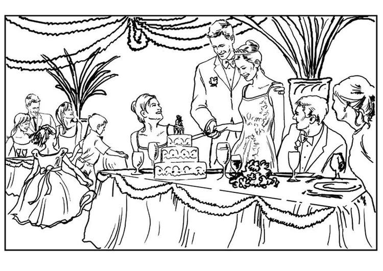 Coloring page wedding party