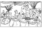 Coloring page wedding party