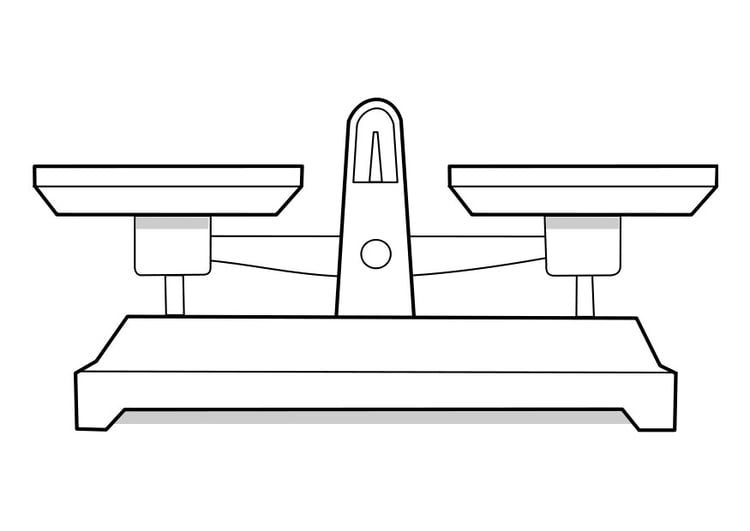 Coloring page weighing scales