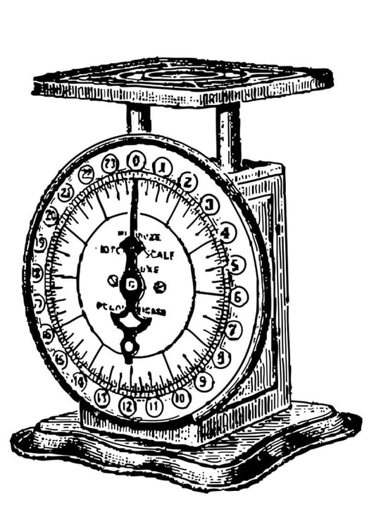 Coloring page weighing scales