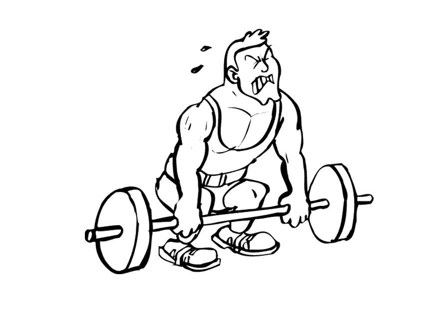 Coloring page weightlifter