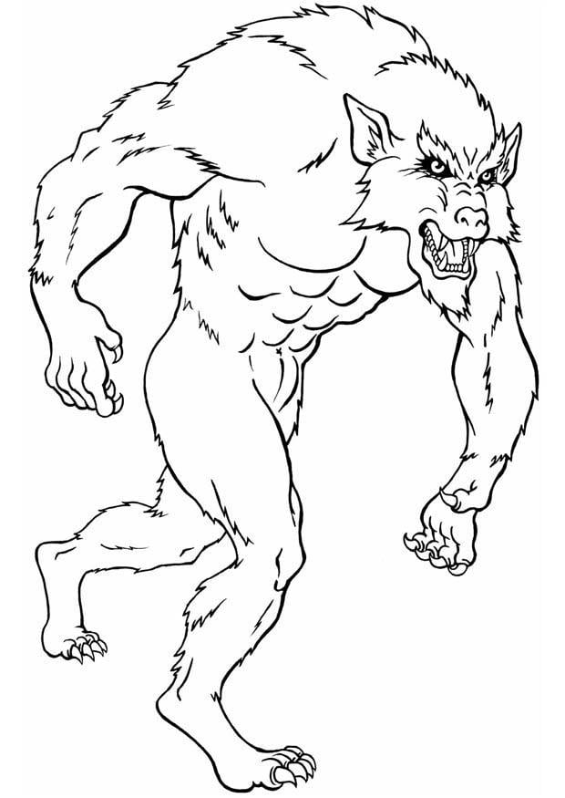 Coloring page werewolf
