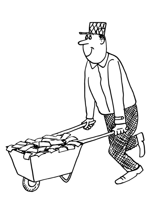 Coloring page wheelbarrow