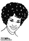 Coloring page Whitney Houston