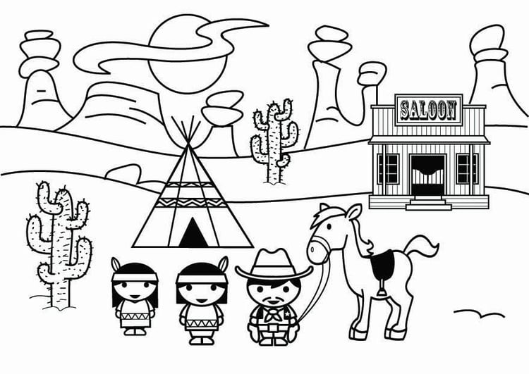 Coloring page Wild West