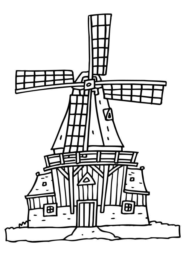 Coloring page wind mill