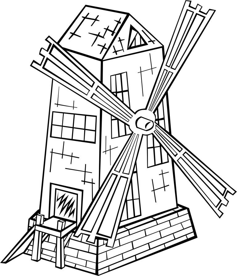 Coloring page Windmill