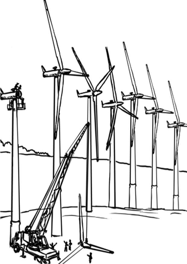 Coloring page windmills