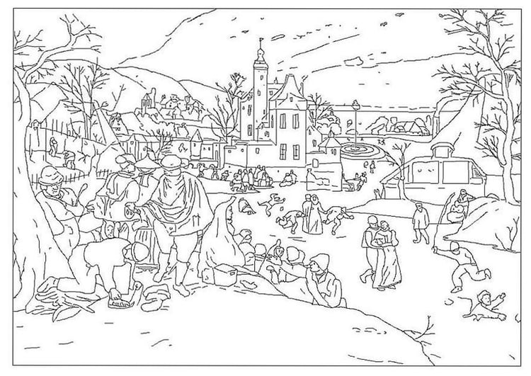 Coloring page winter - Abel Grimmer
