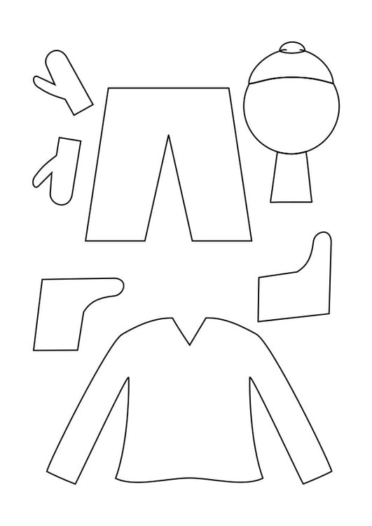 Coloring page winter clothing