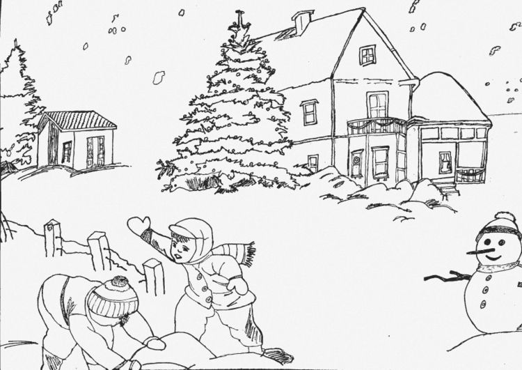 Coloring page winter