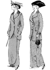 Coloring page Winter Fashion Paris 1914