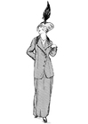 coloring-page Winter Fashion Paris 1914-15