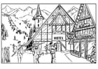 Coloring pages winter - skiing