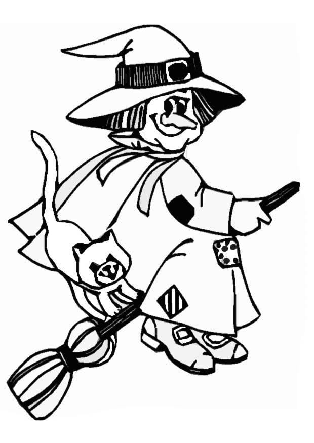 Coloring page witch