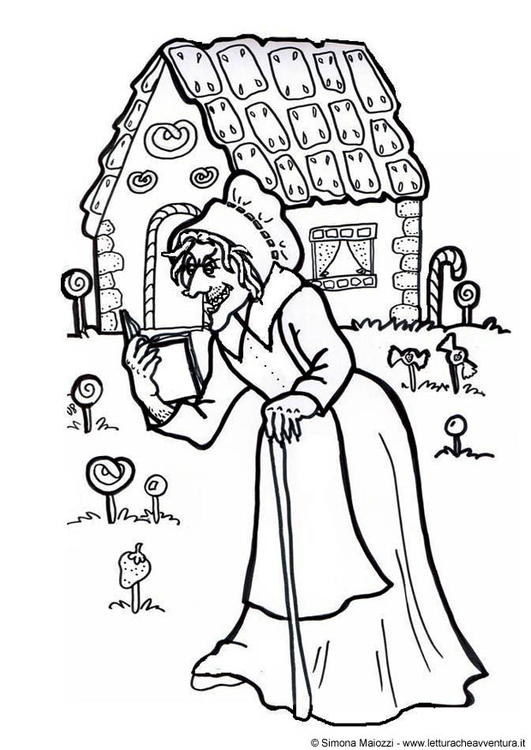Coloring page witch