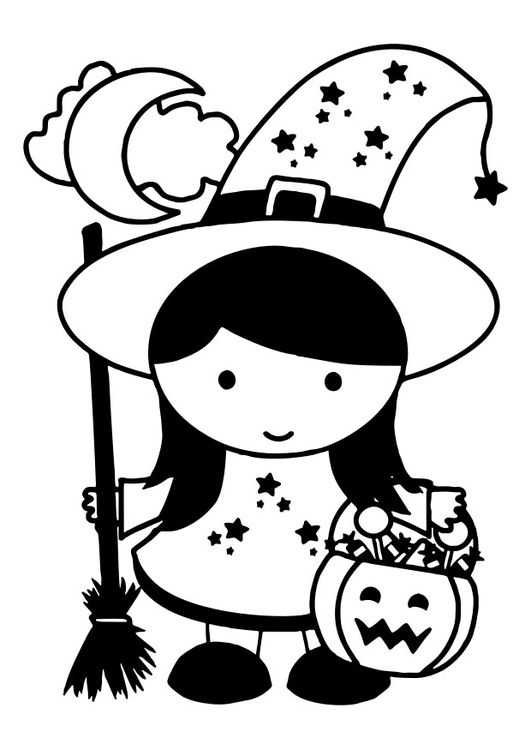 Coloring page witch