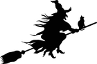Coloring pages Witch on broom