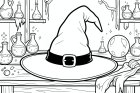 coloring-page witch's hat
