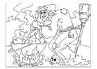 coloring-page witch
