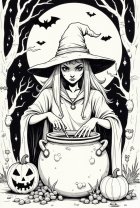 Witch with Halloween