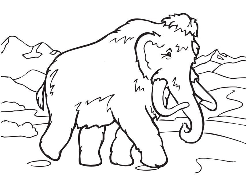 Coloring page wolly mammoth
