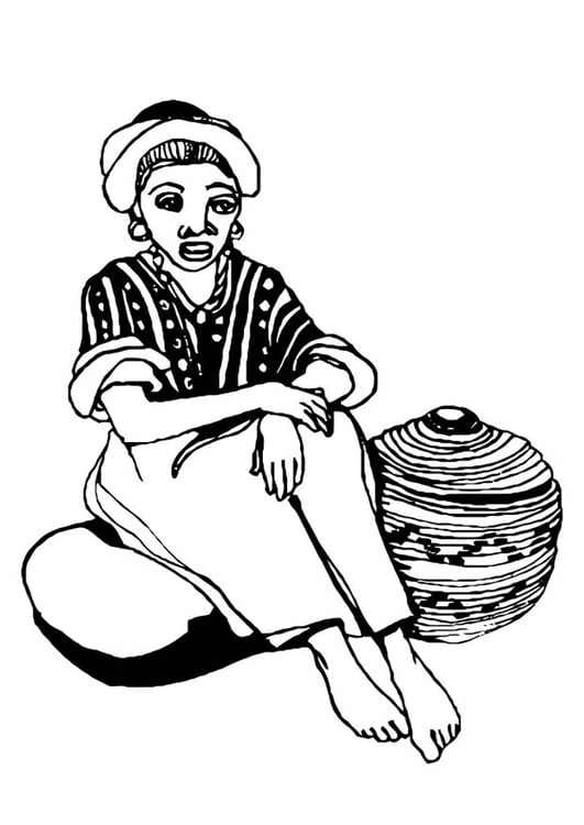 Coloring page woman