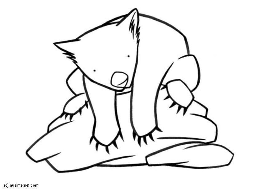 Coloring page wombat