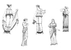 Coloring page Women of ancient Greece