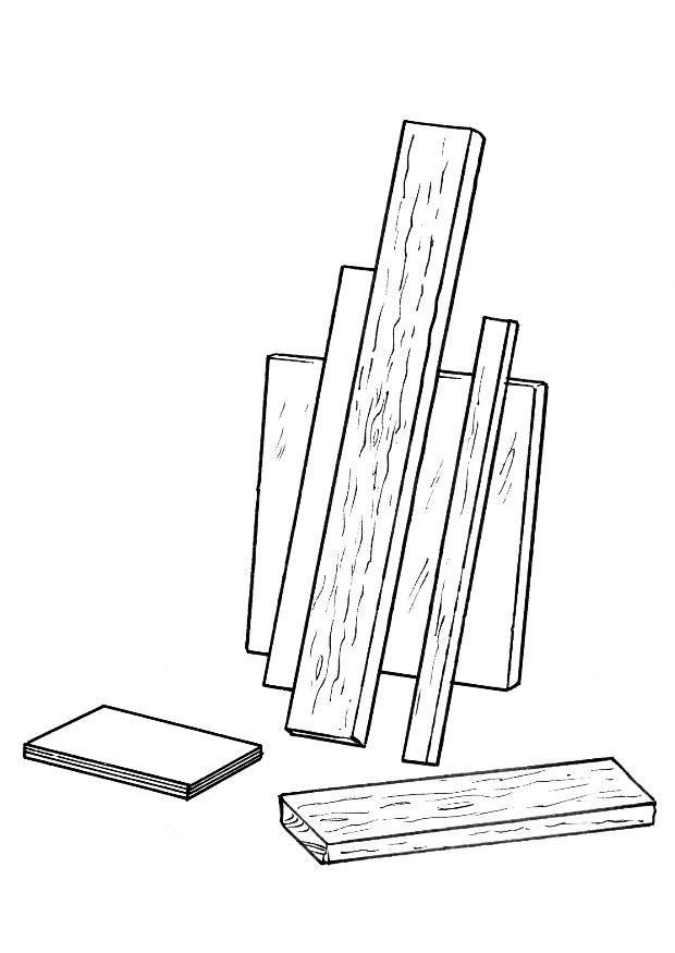 Coloring page wood shelving