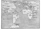 Coloring page World map 1548