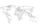 Coloring page World map