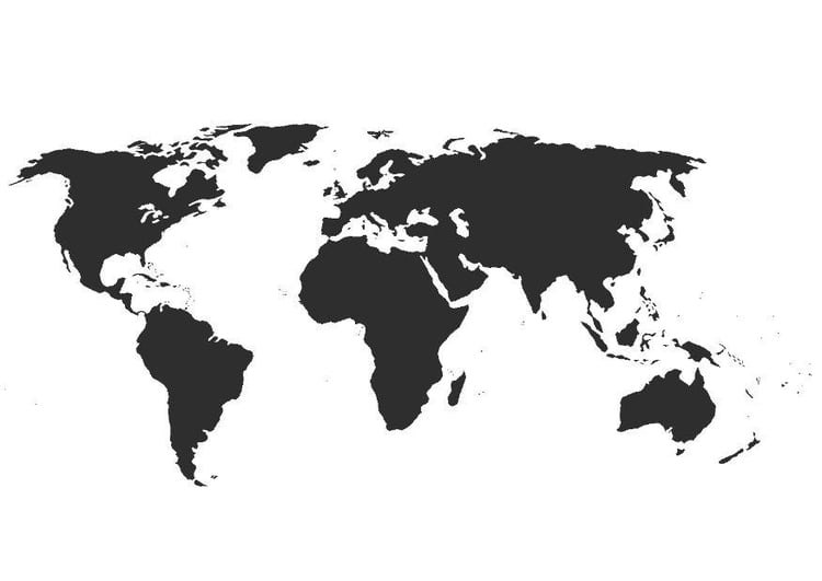 Coloring page World map without borders