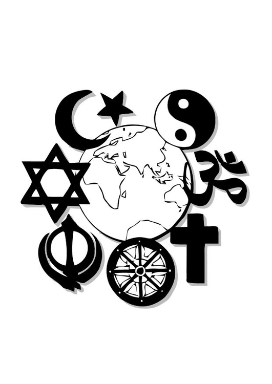 Coloring page world religions