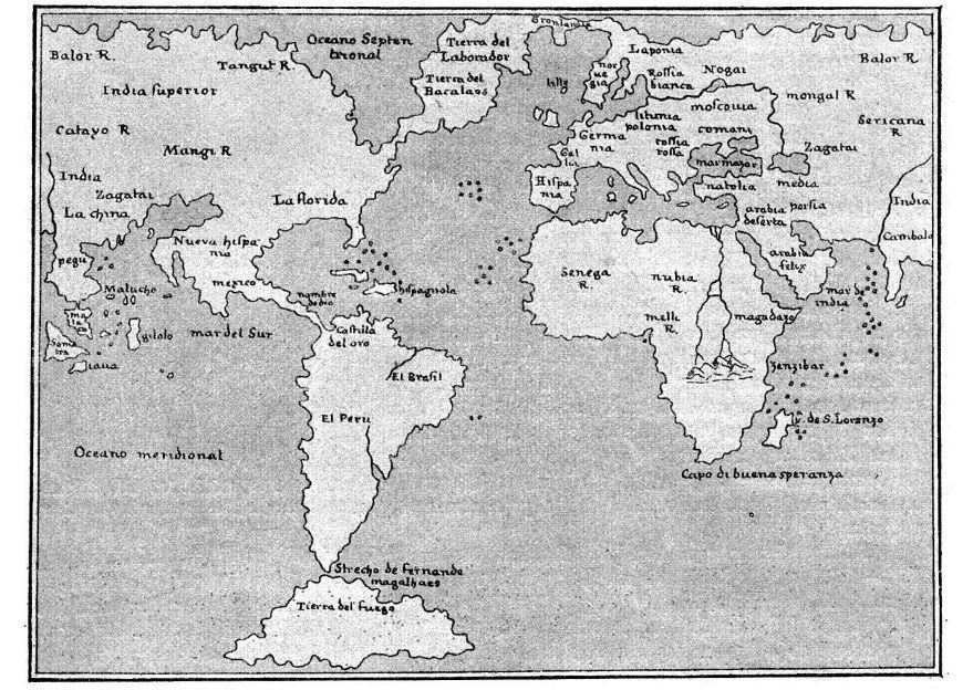 Coloring page worldmap 1548
