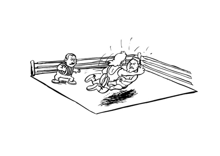 Coloring page wrestling