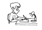 Coloring pages writing, homework