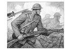 Coloring pages WWI scene